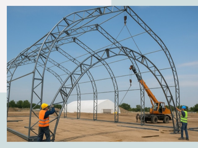 Монтаж ангаров в Красном Сулине от 612 руб. - Надежно и быстро